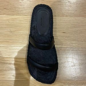 new never worn black sandals, size 5